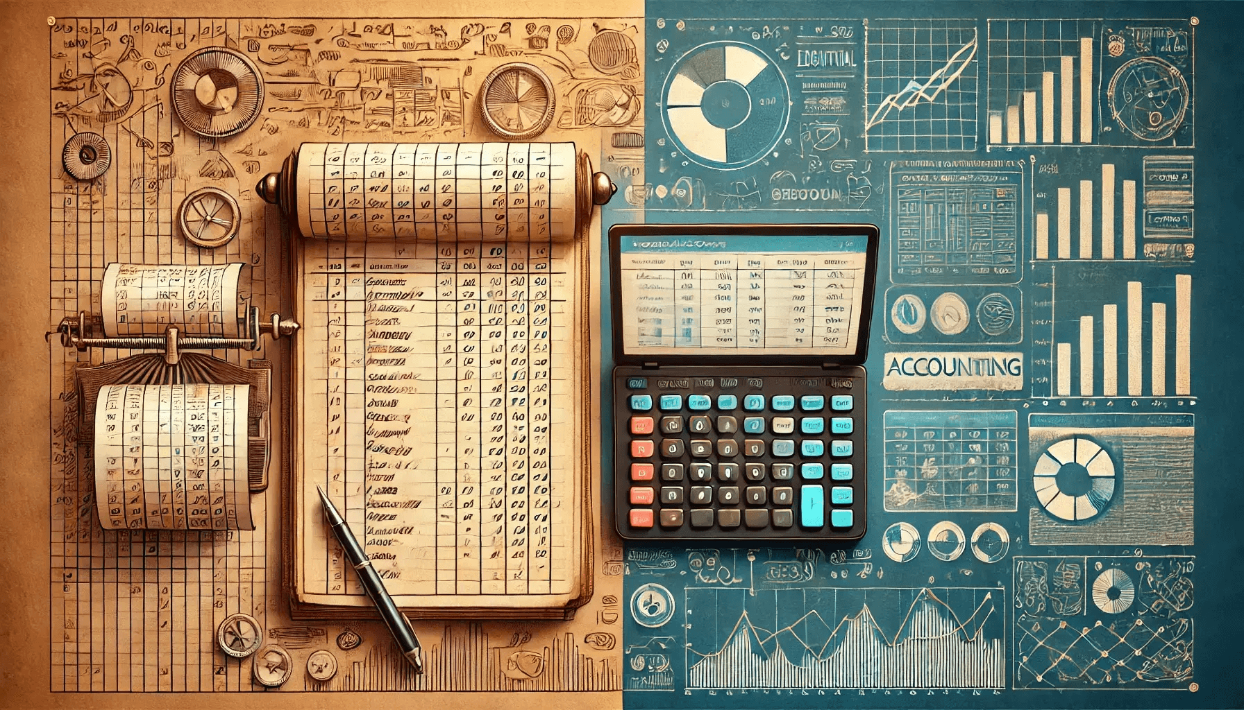 Illustration comparing outdated technology with modern digital solutions