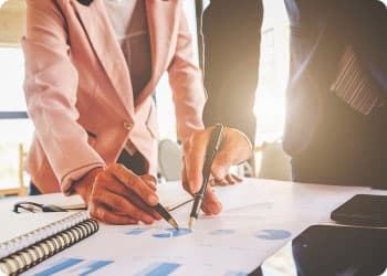 Colleagues reviewing data and making strategic decisions